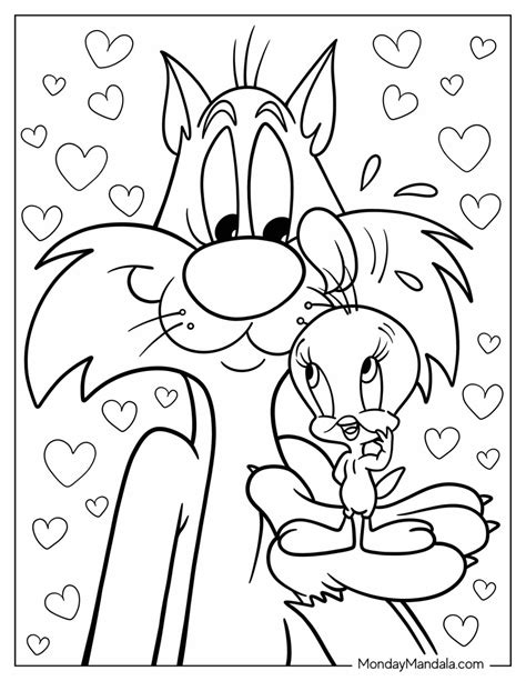 Sylvester Tweety Coloring Pages Looney Tunes Bird Dessin Printable ...