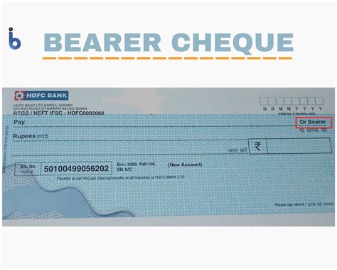 Image result for Bearer Cheque Example