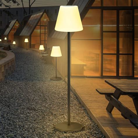 FUYO Solar Floor Lamp, Multifunction Height-Adjustable Metal LED ...