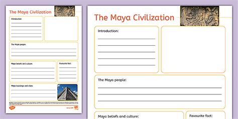 The Maya Civilization Non-Chronological Report Template