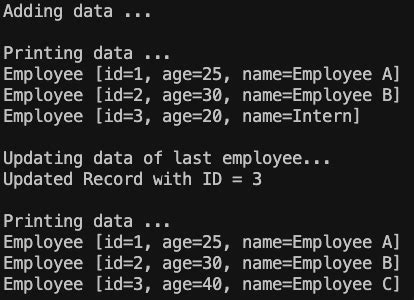 Spring MVC JDBC Project 的图像结果
