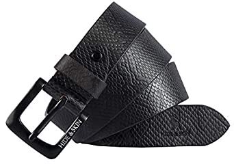 Buy HIDE & SKIN Genuine Leather belt for Men Jet Black at Amazon.in