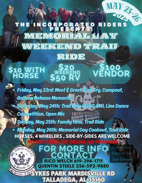 Memorial Day Trail Ride , 484 Mardisville Rd, Talladega, AL 35160-4976 ...