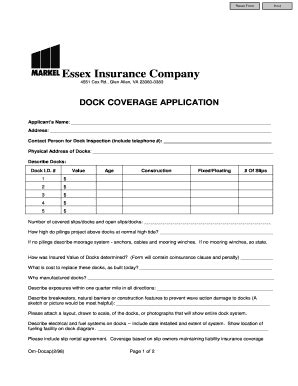 Fillable Online Dock Coverage App.doc Fax Email Print - pdfFiller