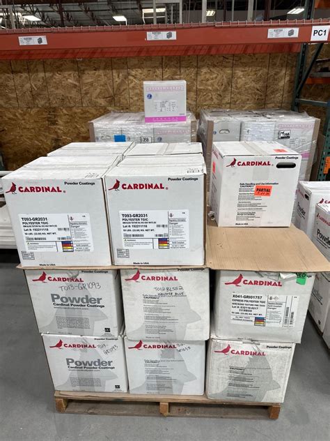 (31) 50 lbs Boxes of Cardinal Powder Coating in Assorted Colors, (2 ...