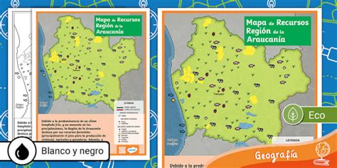 Póster | Mapa de Recursos Región Araucanía | Geografía