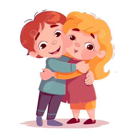 Boy And Girl Hugging Clipart
