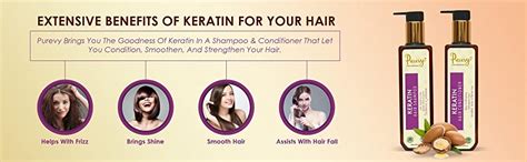 Purevy Keratin Shampoo (200 Ml) And Conditioner (200 Ml) For Hair ...