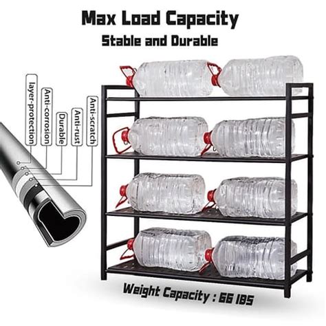 ESSENTIALS Metal Shoe Rack for Home, Adjustable & Stackable Waterproof ...