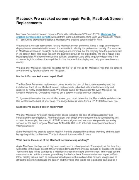 PPT - Macbook Pro cracked screen repair Perth, MacBook Screen ...