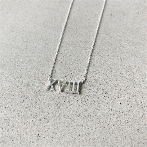 18th Birthday Roman Numeral Necklace