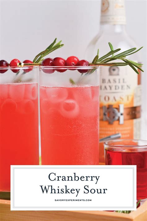 This Cranberry Whiskey Sour is a bubbly cocktail featuring whiskey ...