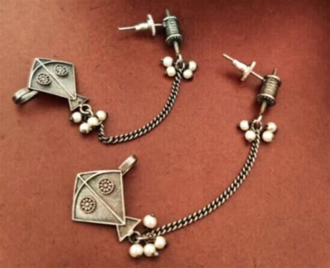 Stylish Oxidized Chain Ear Cuffs - Shop Now! – Tnaika™