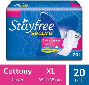 STAYFREE SECURE COTTONY EXTRA LARGE XL - 20N Sanitary Pad | Buy Women ...