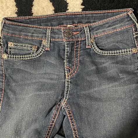 PINK STITCH TRUE RELIGION JEANS These are super... - Depop