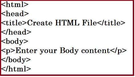 Procedure to Create HTML Document With Note Pad