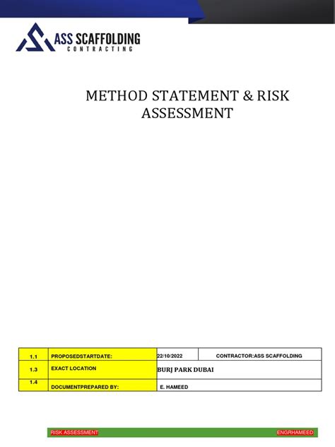 Image result for Method Statement Contents