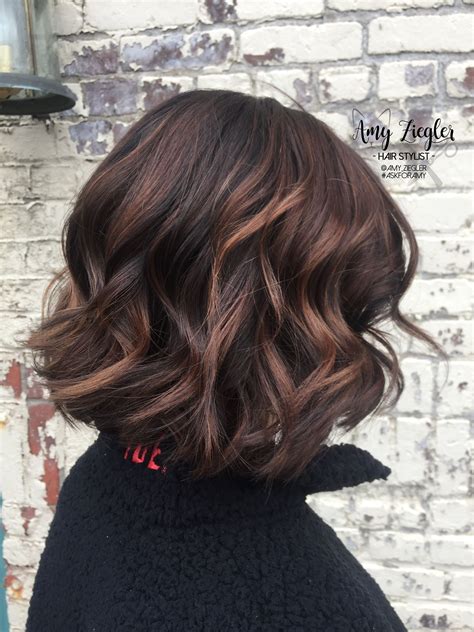 Dark Balayage Short Hair