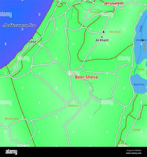 Map of Beer Sheva City in Israel Stock Photo - Alamy