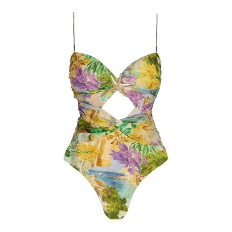 Color Fade Shoulder Strap One Piece Swimsuit with Cover Up Multicolor ...