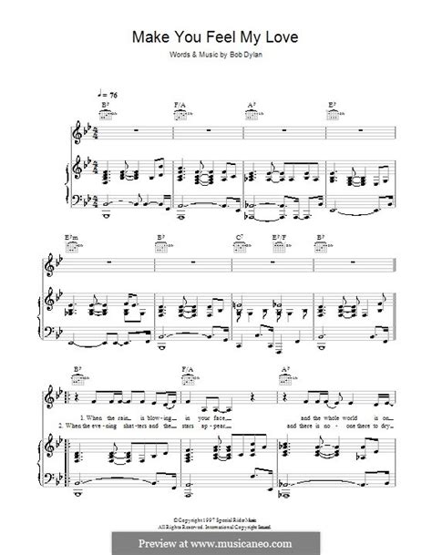 Make You Feel My Love by B. Dylan - sheet music on MusicaNeo
