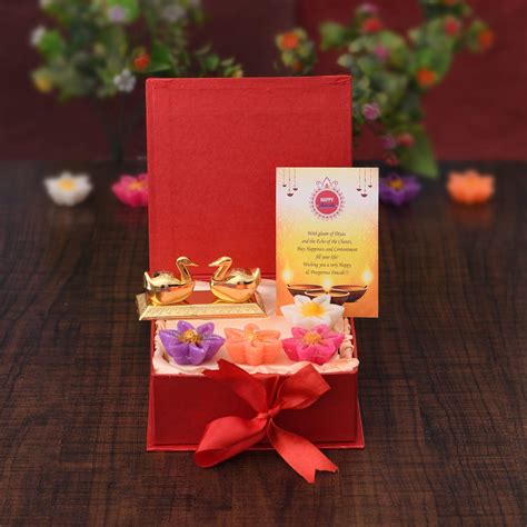 Buy Collectible India Diwali Gift Combo Set - Metal Roli Chandan Box ...