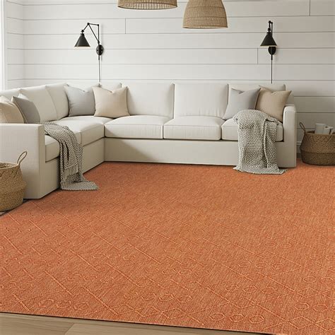 Tayse Alma 5 x 7 (ft) Loomed Cotton/Polyester Copper Rectangular Indoor ...
