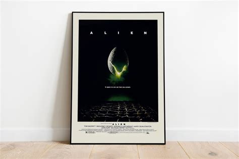 Framed Alien Movie Poster, Retro in Space No One Can Hear You Scream ...