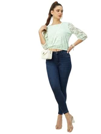 Buy KRAUS JEANS Women's Cotton Blend Skinny Fit High-Rise Ankle Length ...