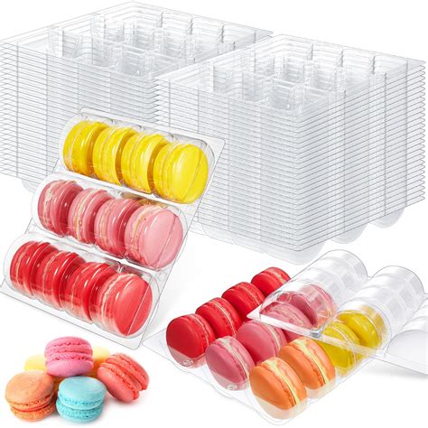 Sherr Macaron Boxes Clear Plastic Macaron Storage Containers Macaroon ...