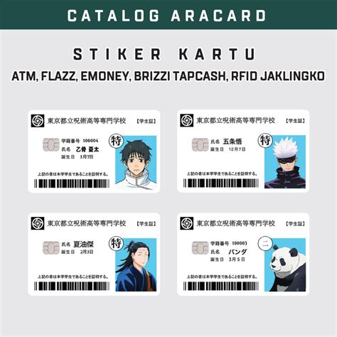 Jual Stiker Sticker Kartu Atm Garskin Skin Card Atm - JUJUTSU ID CARD Vinyl + Laminating Glosy ...