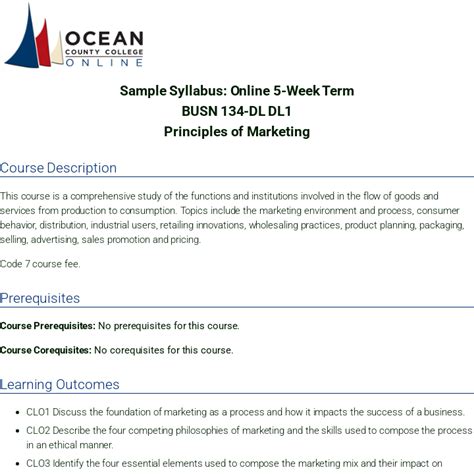 Syllabus Examples 的图像结果