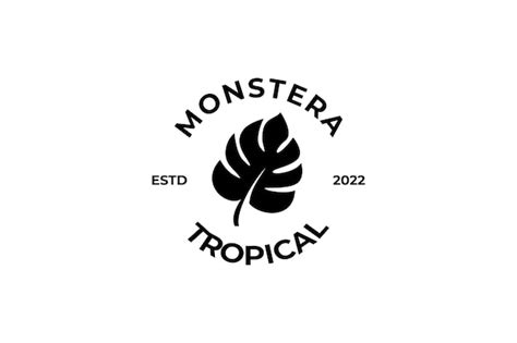 Illustration vectorielle de Monstera feuille logo design | Vecteur Premium