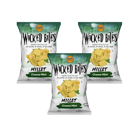 Grami Superfoods Wicked Bites Premium Cheese Mint Chips - Pack of 3 ...