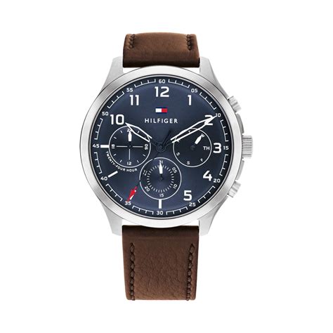 TOMMY HILFIGER Men Leather Strap Multifunctional Watch - NCTH1791855 ...