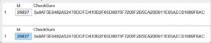 Using Checksum SQL Server 的图像结果