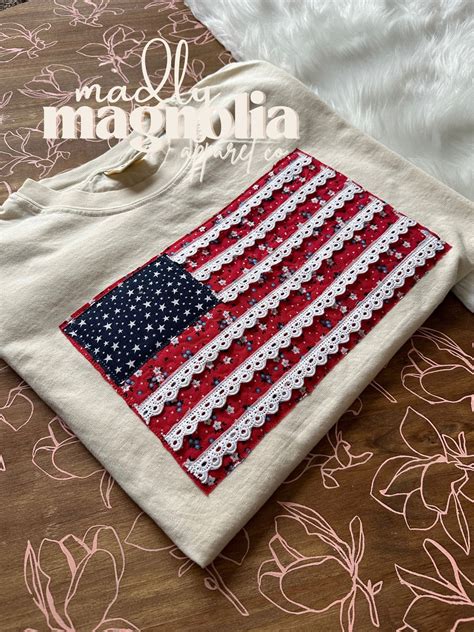 Quilted USA Flag Applique Tshirt || Fourth of July Monogram Top ...