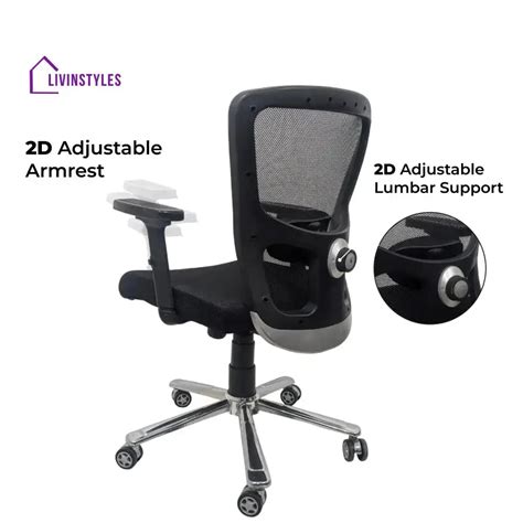 AeroFlex Black Mesh Low Back Office Chair | Scorpio Base – LivIn Styles