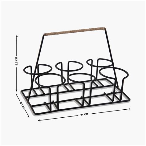 Buy HOMESAKE Multicolour Chai Glass with Stand Ceramic - Set of 6 from ...