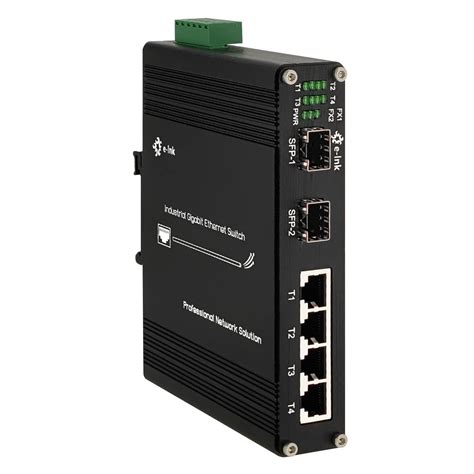 Industrial 4-Port Gigabit Ethernet Switch DIN-Rail 4 Port RJ45 10/100 ...
