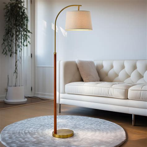 Mercer41 62.5" Tall Gold Floor Lamp With Foot Switch, Industrial ...