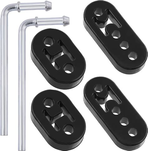 Tanstic 6Pcs 90 Degree Bend Universal Exhaust Hanger Rod with 2 Holes & 4 Holes Car Exhaust ...