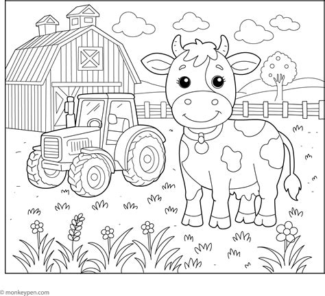 Easy Farm Coloring Page