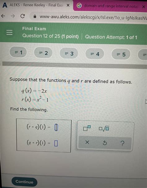Aleks Domain And Range