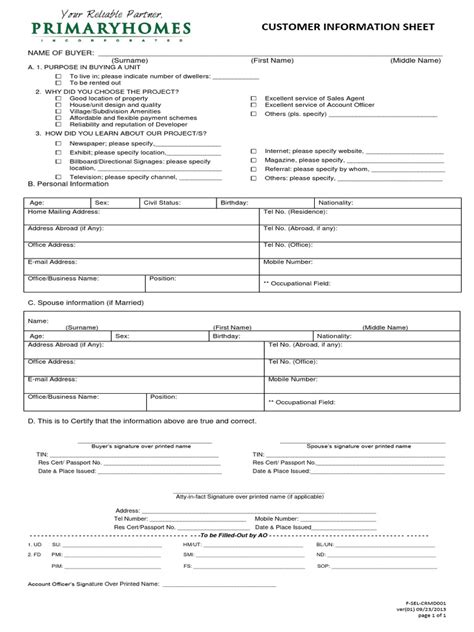 Customer Information Sheet Text 的图像结果