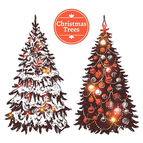 Weihnachtsbaum Zeichnung Rot Bilder - Kostenloser Download auf Freepik