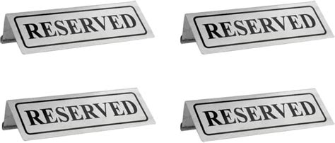 finality Stainless Steel Reserved Table Sign Board Silver 15cmx5cm ...
