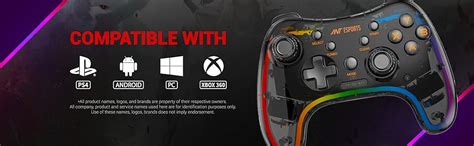 Ant Esports GP310R Wireless Game-Pad with Neon RGB, Support PS4, PS3 ...