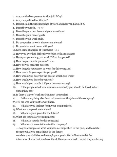 Basic Interview Questions Printable 的图像结果