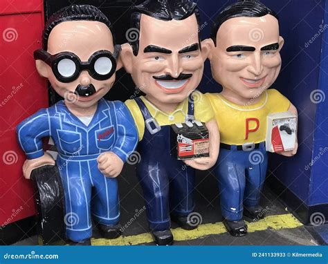 Pep Boys Manny, Moe, and Jack Fiberglass Statues Editorial Stock Photo ...